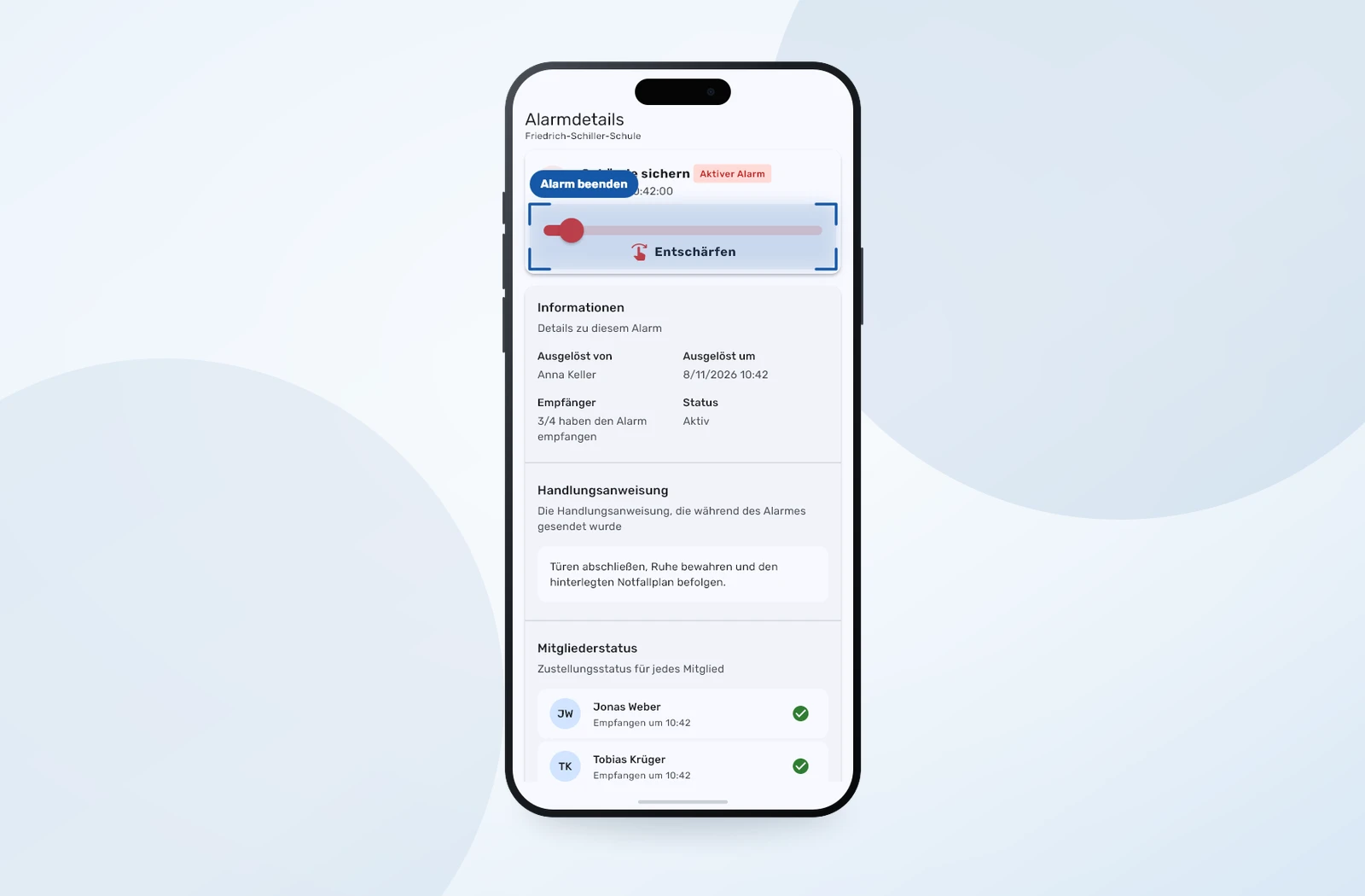 Alarm entschärfen